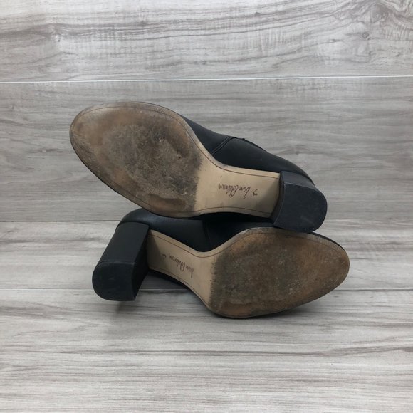 Sam Edelman Ankle Boots Womens 8.5 Case Chelsea Black Leather Slip On Heel Booti - Picture 9 of 9